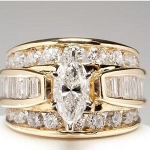 New Luxury 18k Gold Plated Ring for Women Wedding